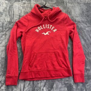 Hollister Womens Pullover Hoodie California Red Size Large